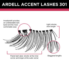 Ardell Accent Half Lashes 301, efecto ojo-de-gato, para realzar la mirada.