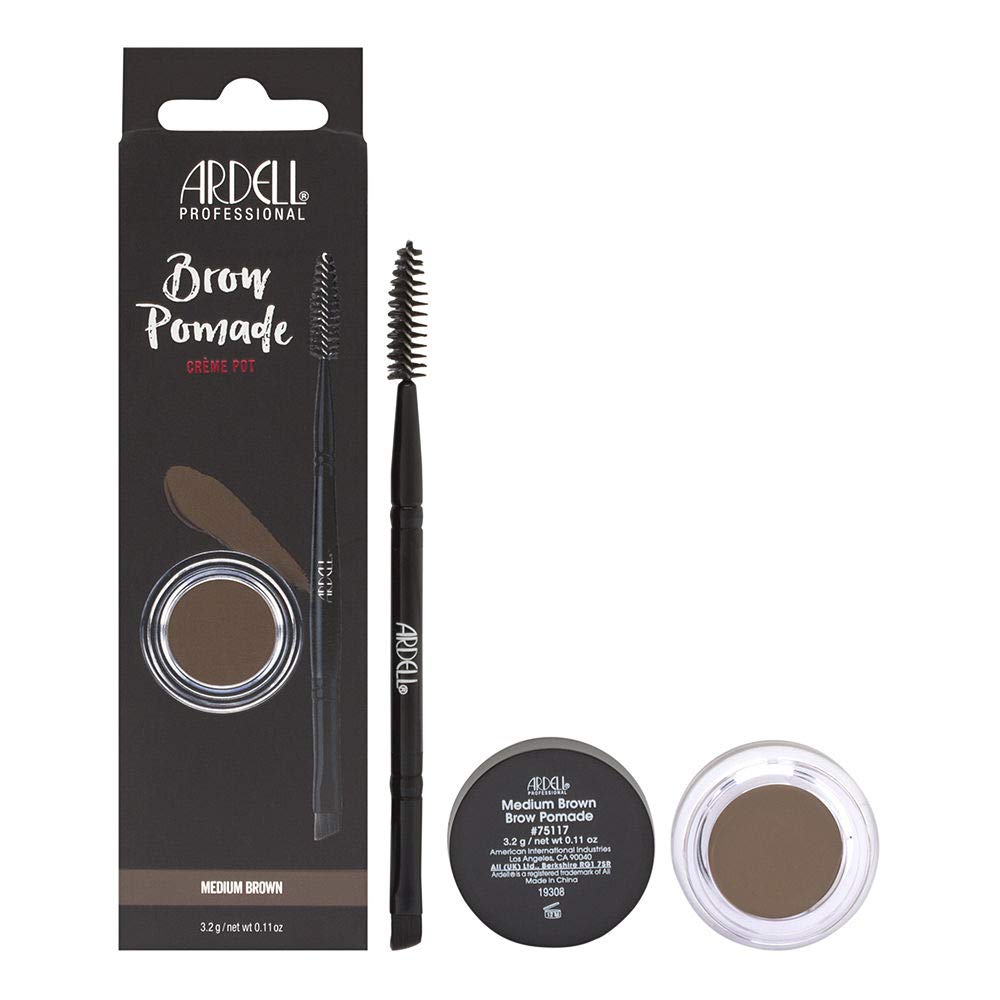 Ardell Brow Pomade envase castaño medio para definir cejas con acabado natural.