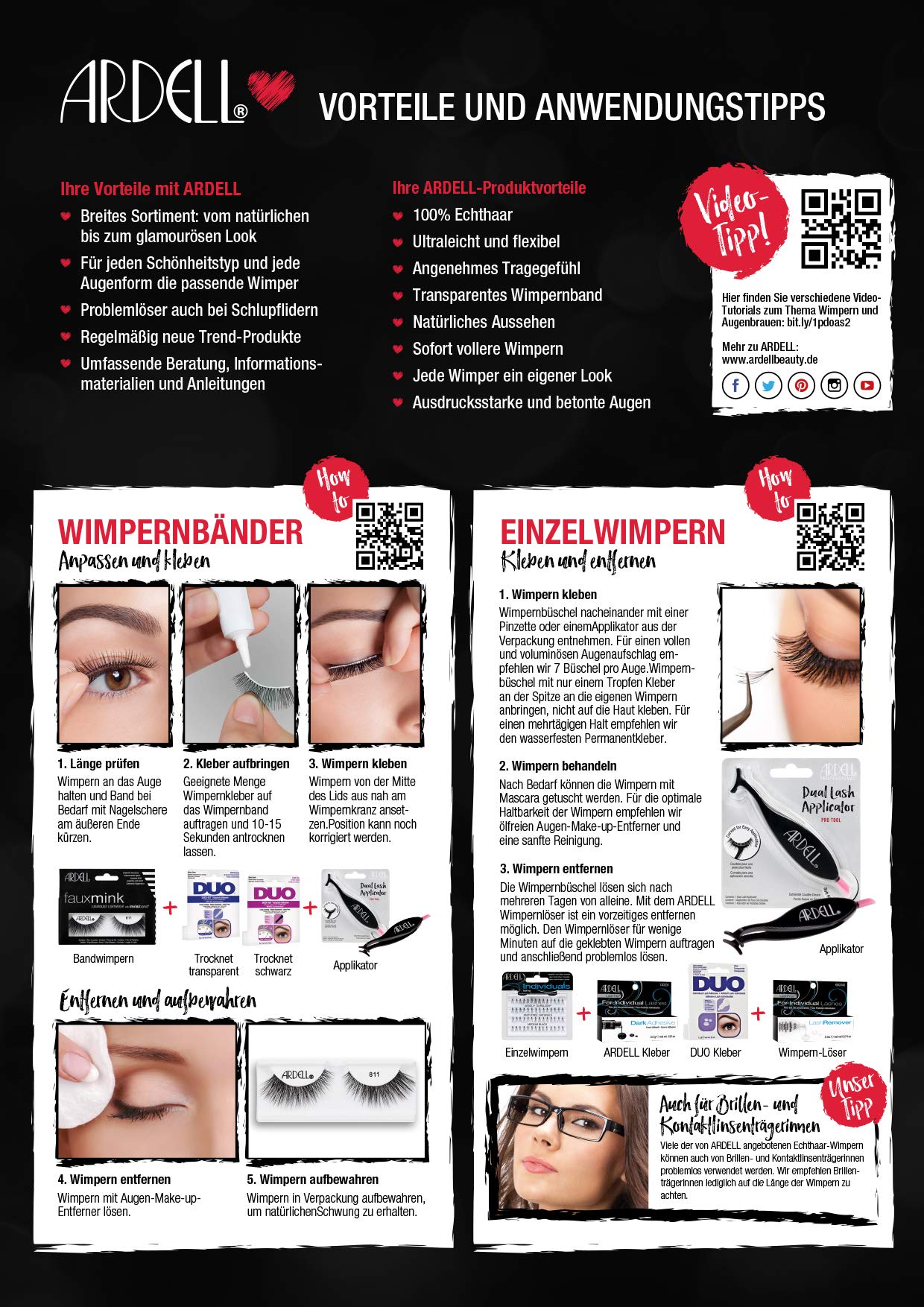 Ardell Demi Wispies Negro, empaque reutilizable para almacenar las pestañas.