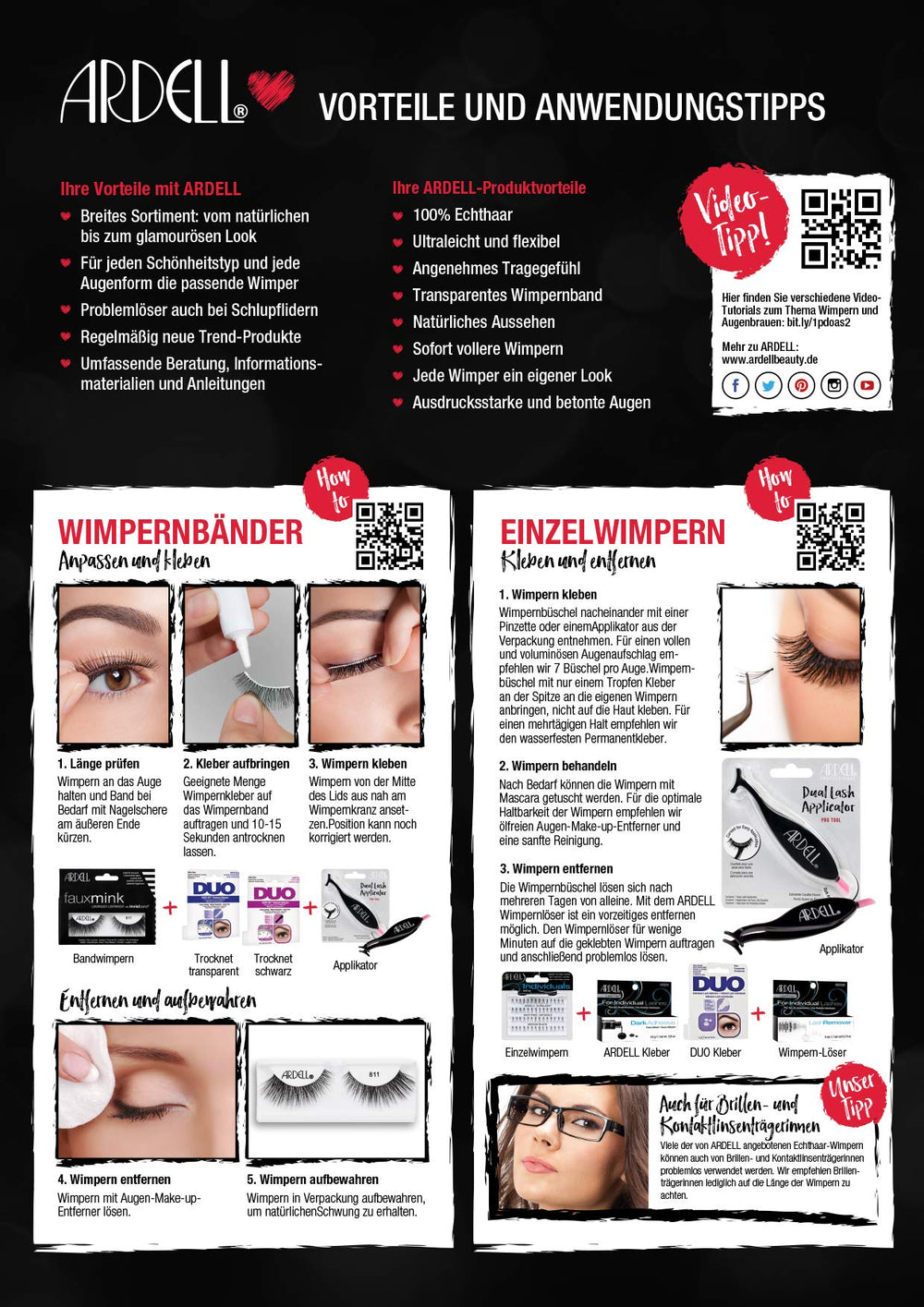 Ardell Demi Wispies Negro, empaque reutilizable para almacenar las pestañas.