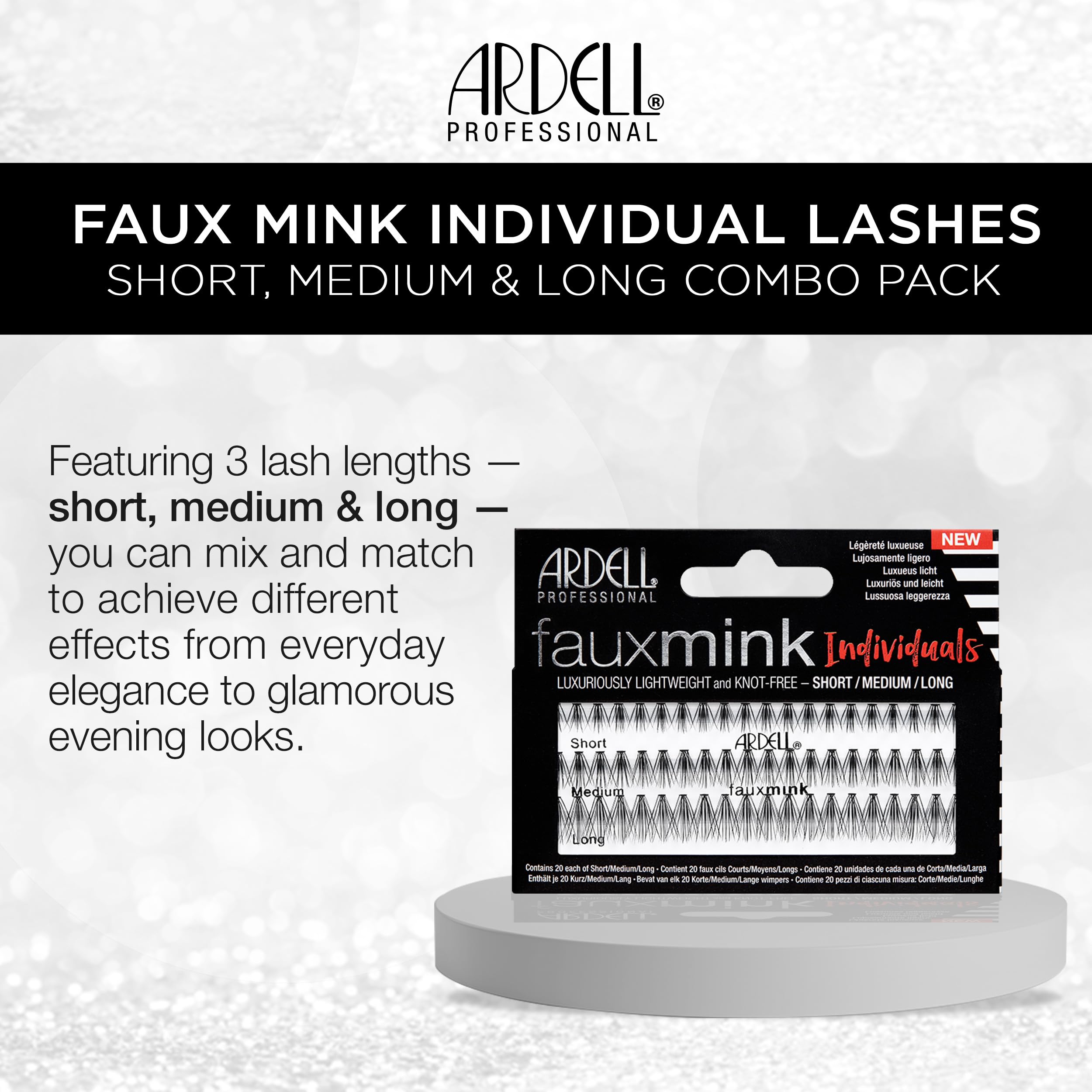 Ardell Faux Mink DIY Clusters, largo, para look más dramático sin irritar.