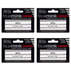 Ardell Faux Mink Individuales corto negro 8 mm ofrecen un look natural y volumen sutil.