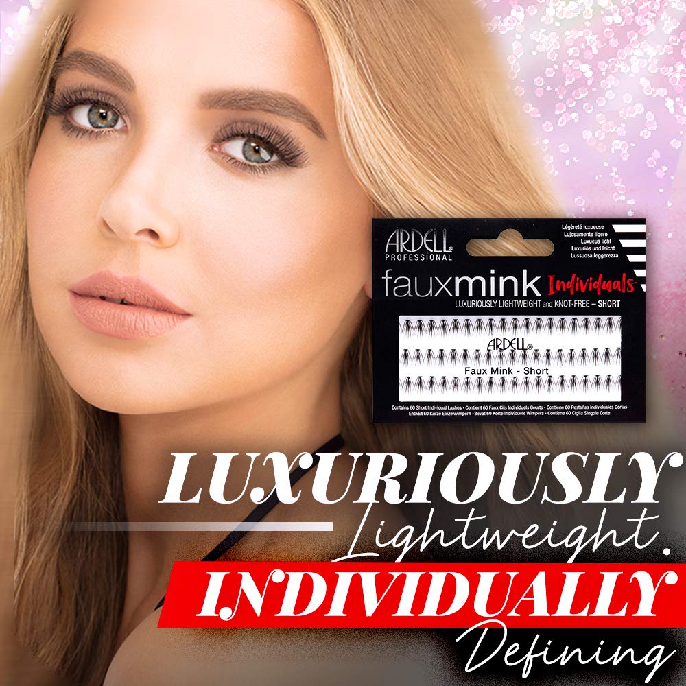 Ardell Faux Mink Individuales corto negro Invisiband sin nudos, borde invisible para un acabado natural.