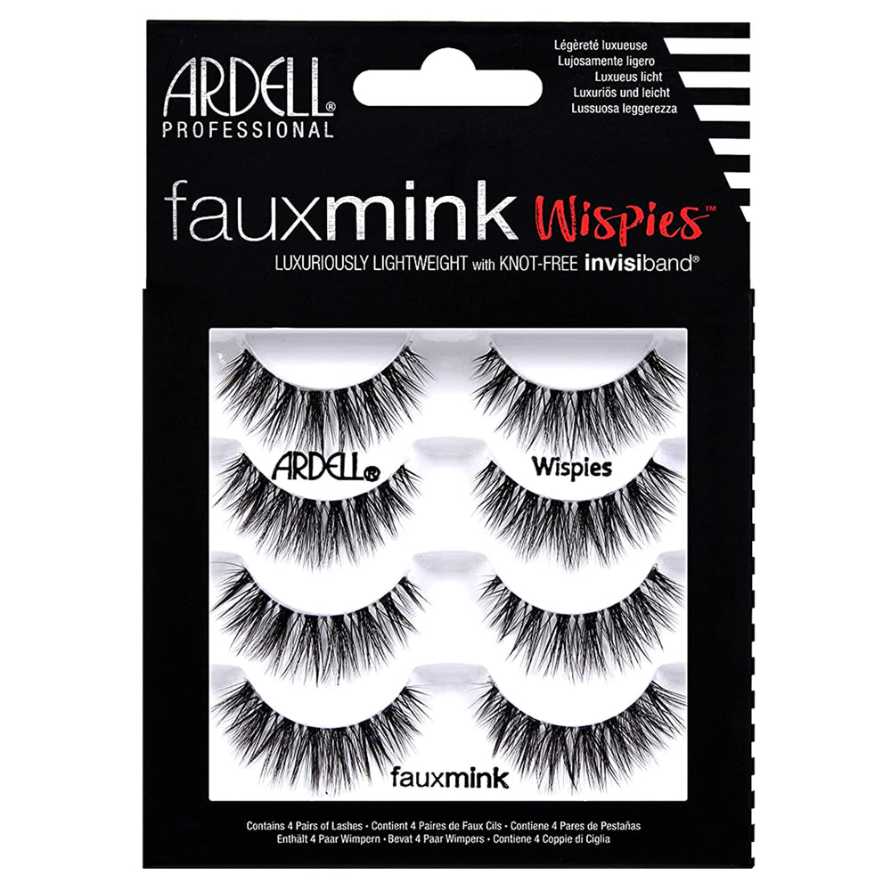 Ardell Faux Mink Wispies con Invisiband sin nudo para acabado discreto y cómodo.