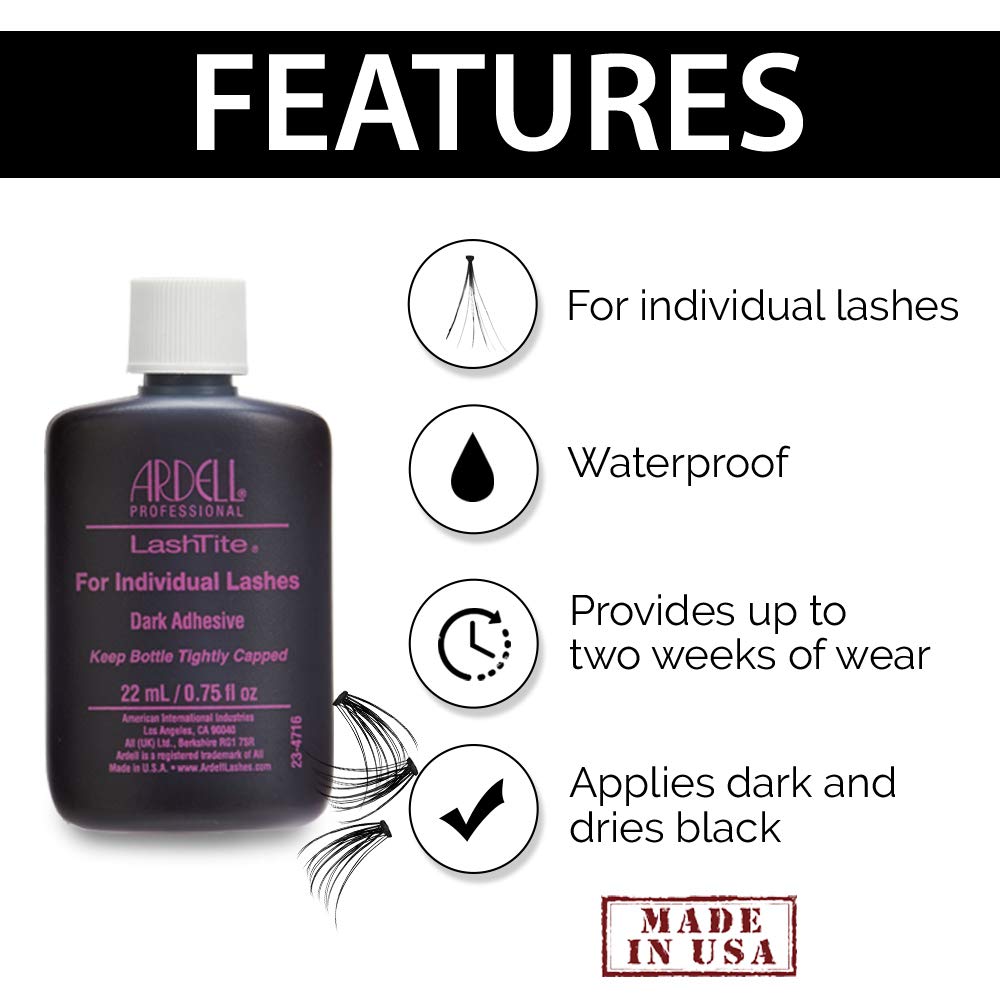 Ardell LashTite, adhesivo impermeable que mantiene las pestañas en su lugar todo el día.