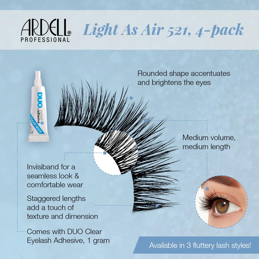 Ardell Light As Air 521 lashes rounded shape brightens the eye