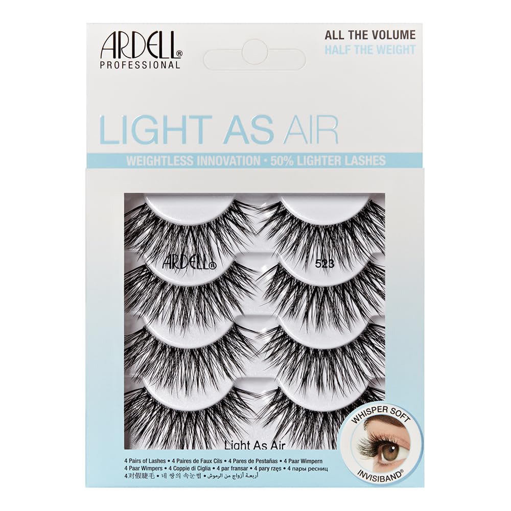 Ardell Light As Air 523 pack de 4 pares para acabados ligeros y versátiles.