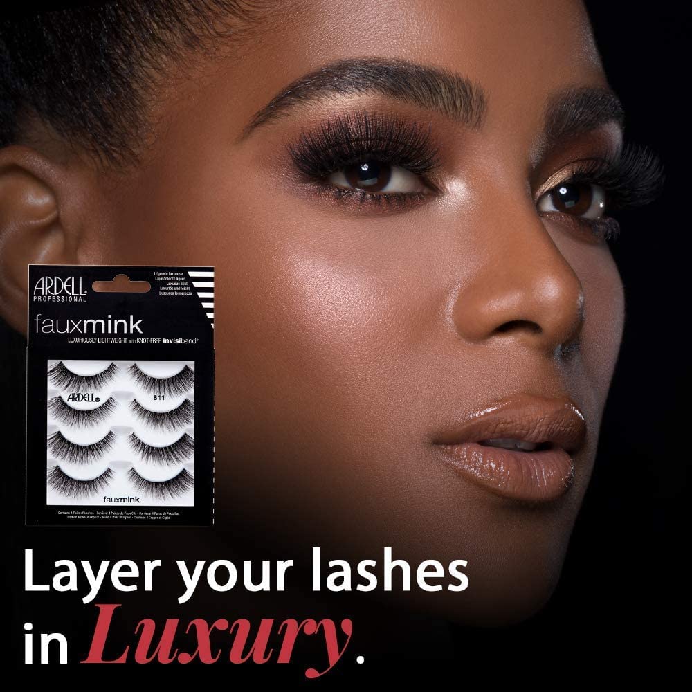 Ardell Faux Mink 811 puntas exteriores largas para mirada envolvente.