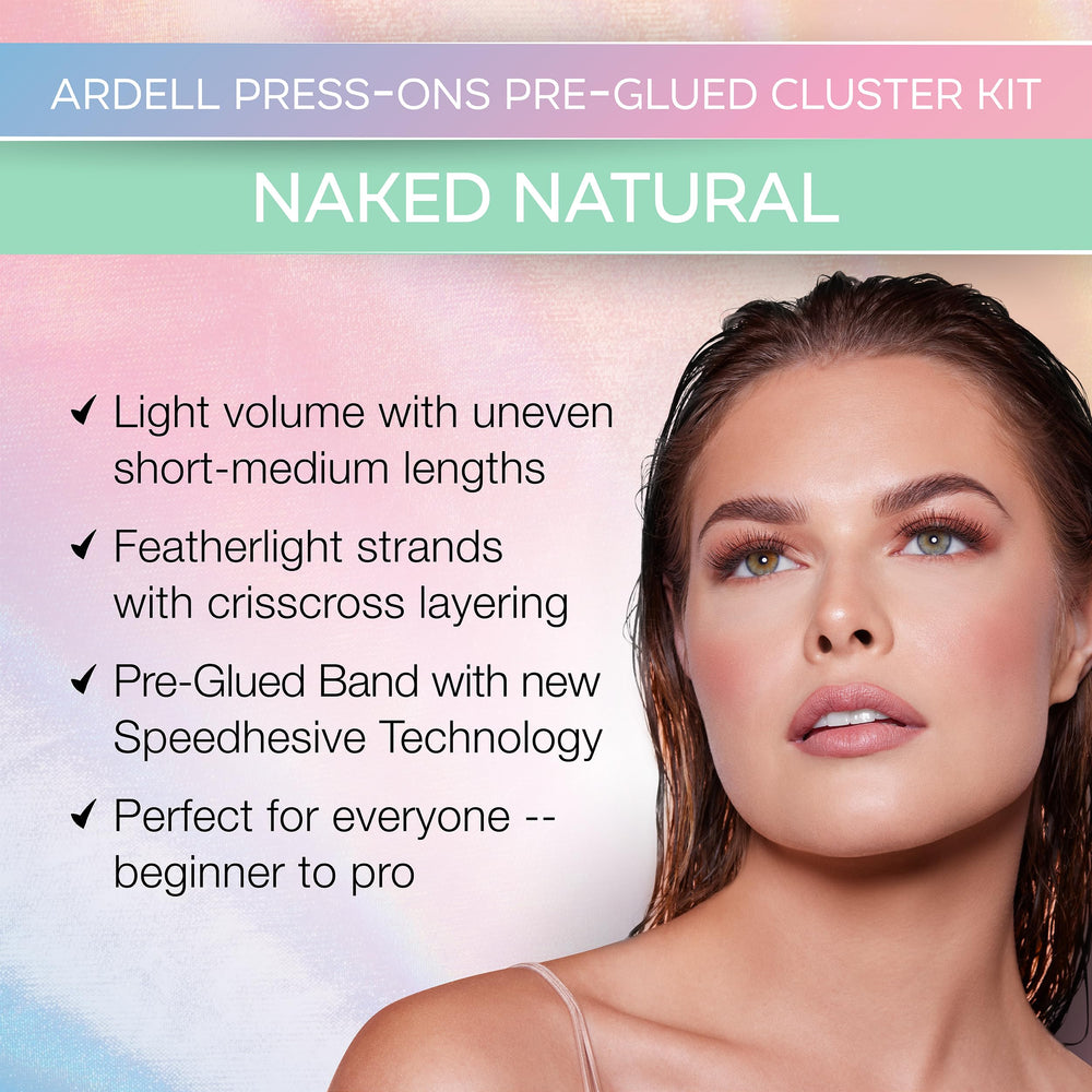 Aplicador ergonómico rosa de Ardell Naked facilita colocar las clusters con precisión.