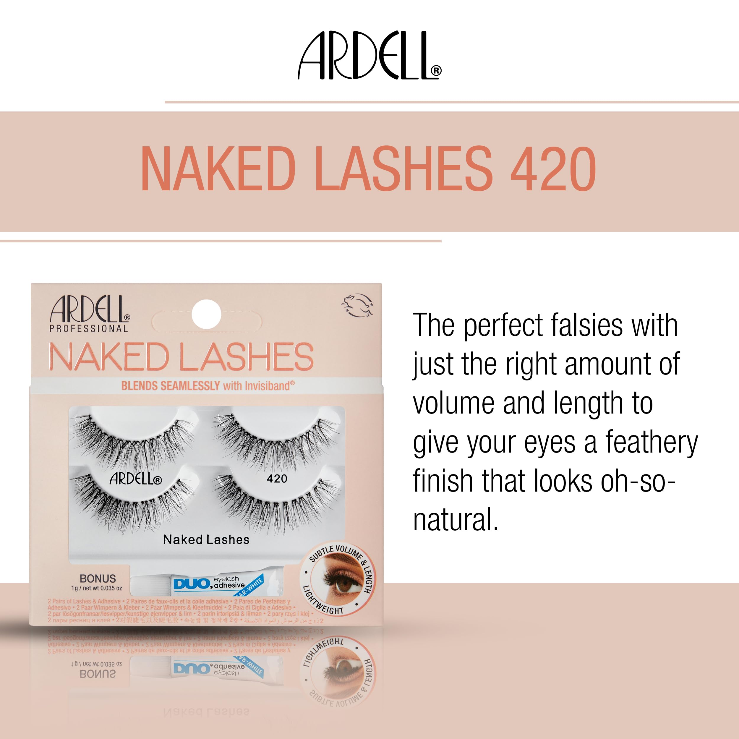 Ardell Naked Lashes 420: diseño suave para transiciones día-noche.