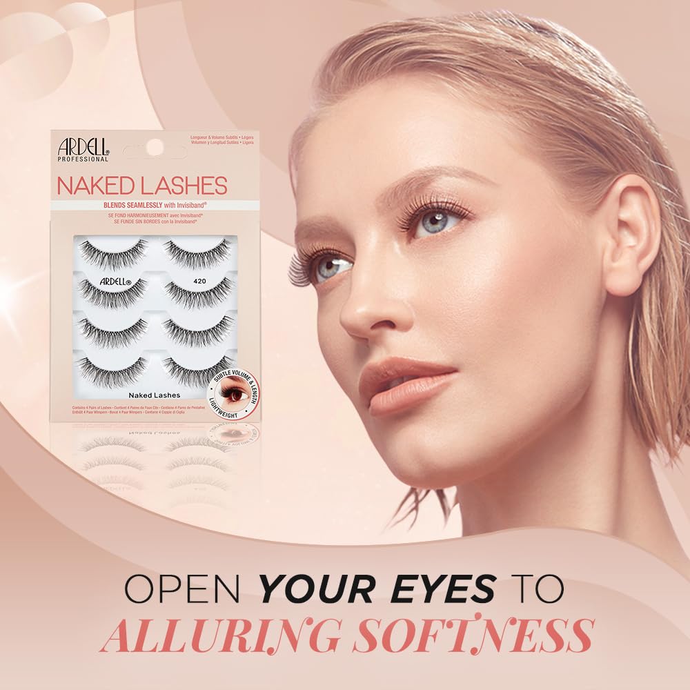 Ardell Naked Lashes 420: efecto natural y ligero para mirada suave.