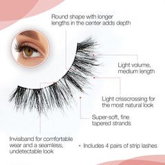 Ardell Naked Lashes 420: pelo real suave para acabado realista.