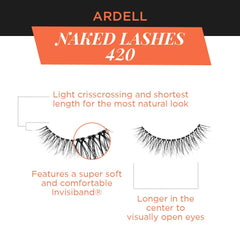 Ardell Naked Lashes 420 sin nudos para banda invisible