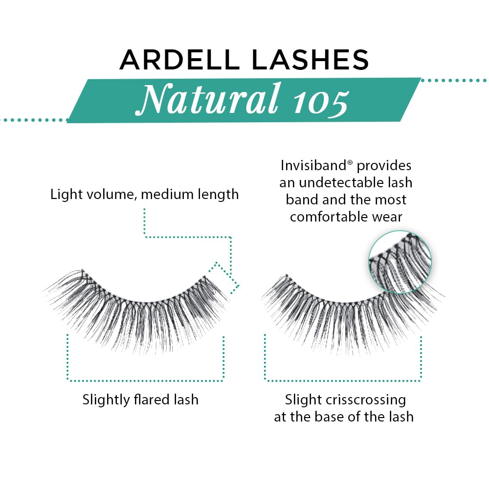 Ardell Natural 105 Black: pack de 6 pares para ahorro y variedad de looks