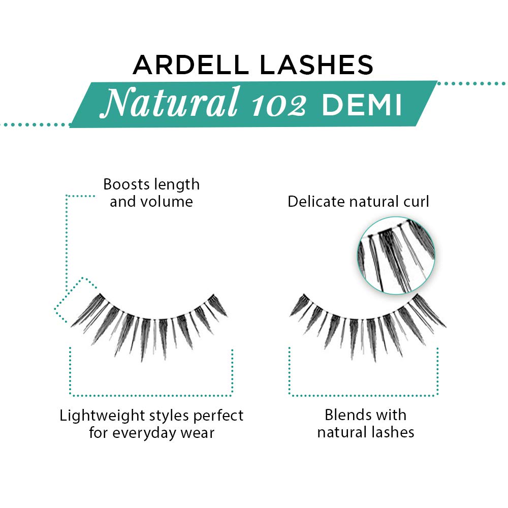 Ardell 102 Demi Black reutilizables con peso ligero para uso diario
