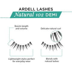 Ardell 102 Demi Black reutilizables con peso ligero para uso diario