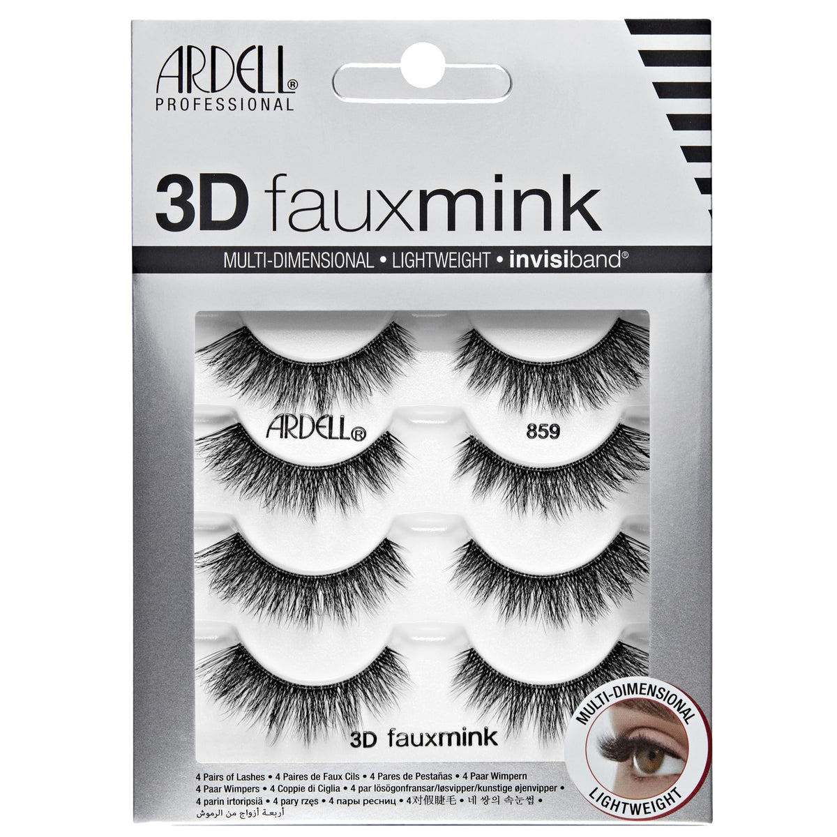 Pestañas Ardell 3D imitacion visón, volumen para look llamativo.
