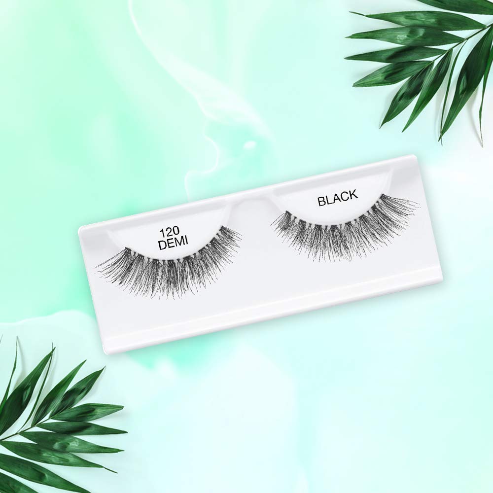 Pestañas Ardell Natural Lashes 120 Black con diseño crisscross suave.