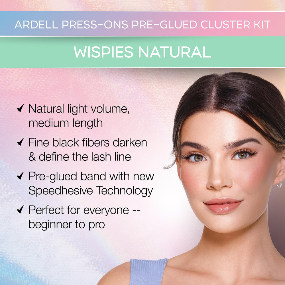 Ardell Pestañas pegables Wispies Natural aplicadas debajo de las pestañas para un acabado discreto