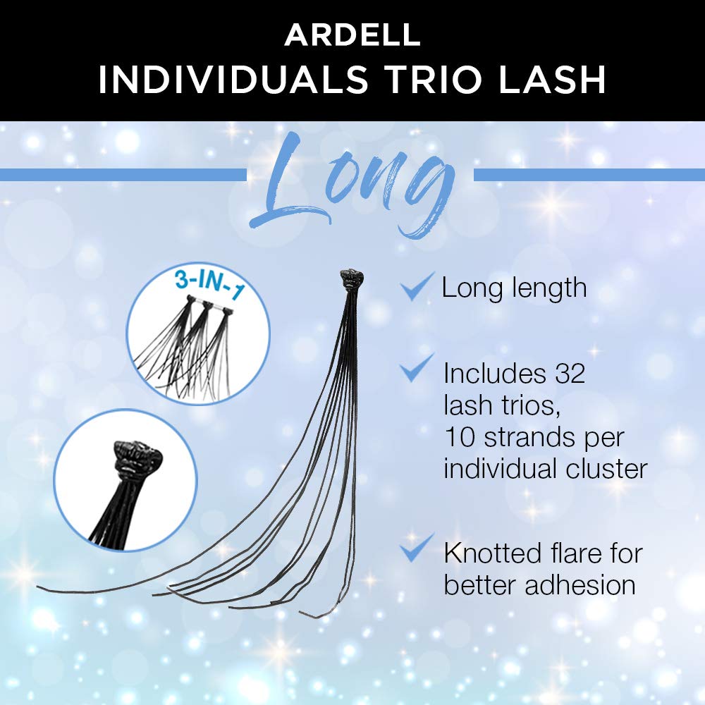 Ardell Pestañas Trios Largos Negros con volumen dramático para looks intensos.