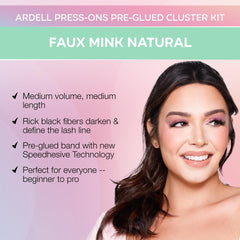 Ardell Press On Fauxmink Natural: conjunto de 60 piezas para versatilidad