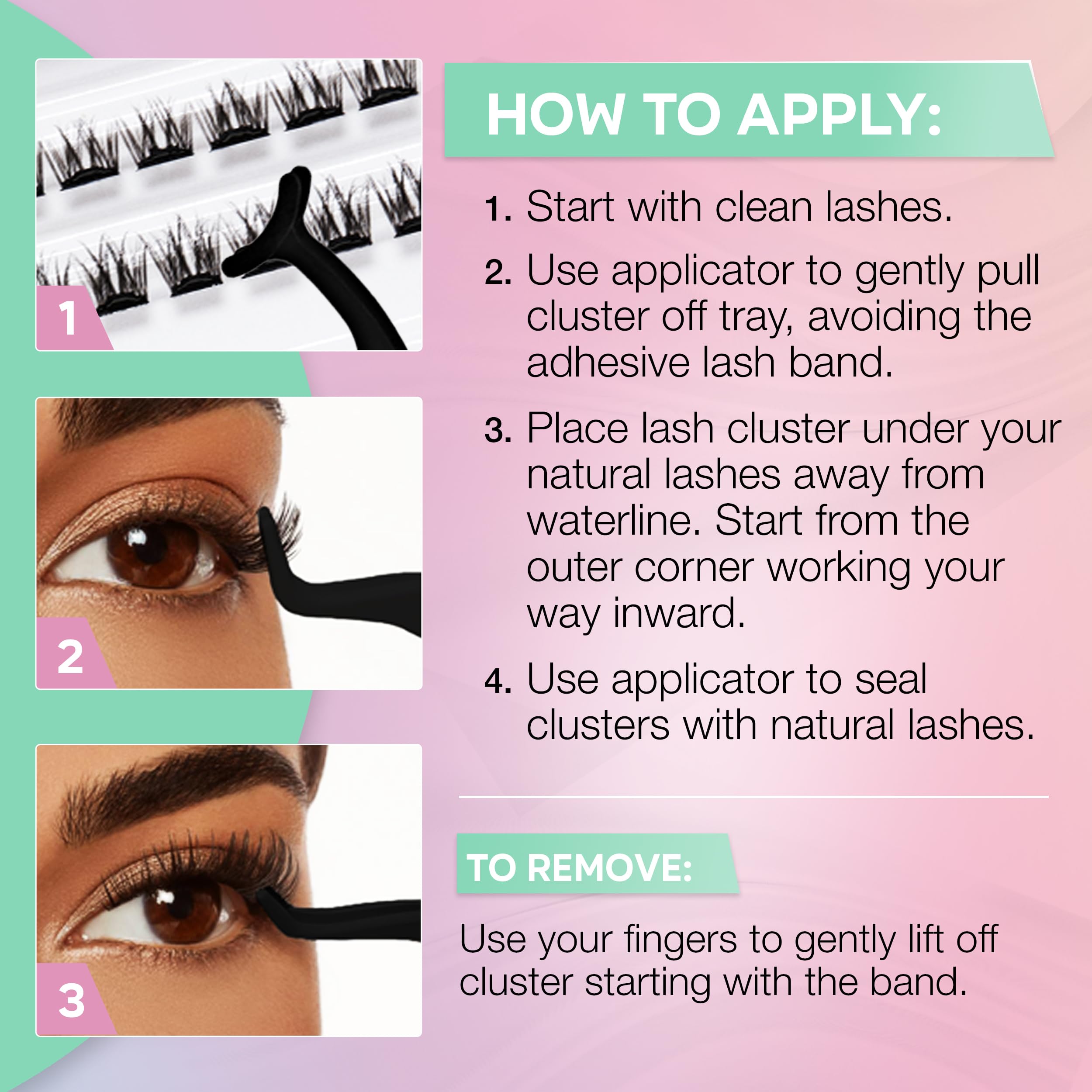Ardell Press On Lashes Naked Natural, diseños para ocasiones, acabado natural.