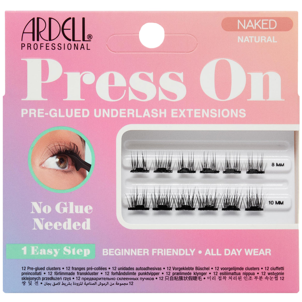 Ardell Pestañas prepegadas: clúster natural para look suave y duradero.