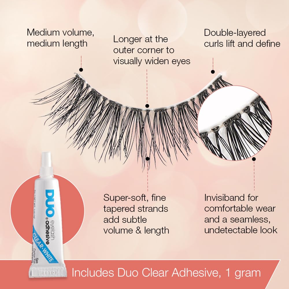 Ardell Strip Lashes, longueur moyenne pour ouvrir le regard.