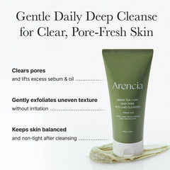 ARENCIA té verde y ingredientes clave, purifica poros suavemente