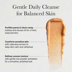 Arencia Calendula Rice Mochi Cleanser: 34 extractos naturales para cuidar la barrera cutánea.