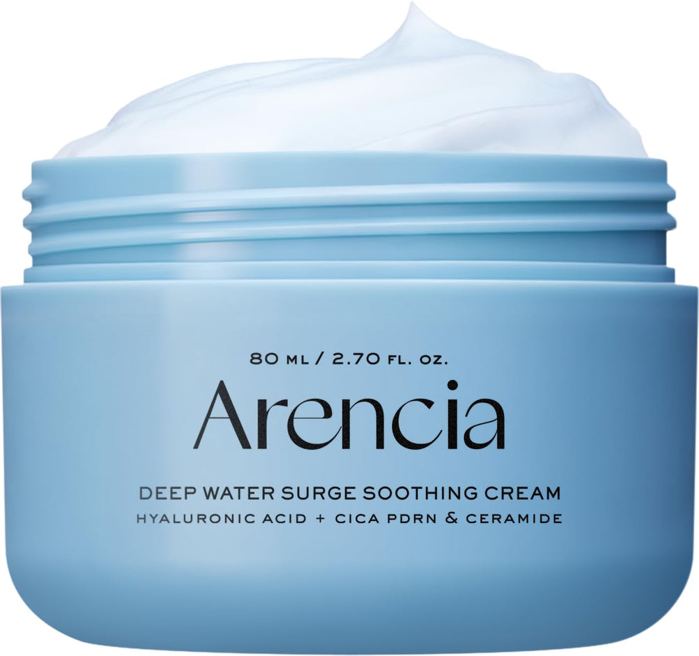 ARENCIA Crème apaisante hydratation profonde sur bocal bleu.