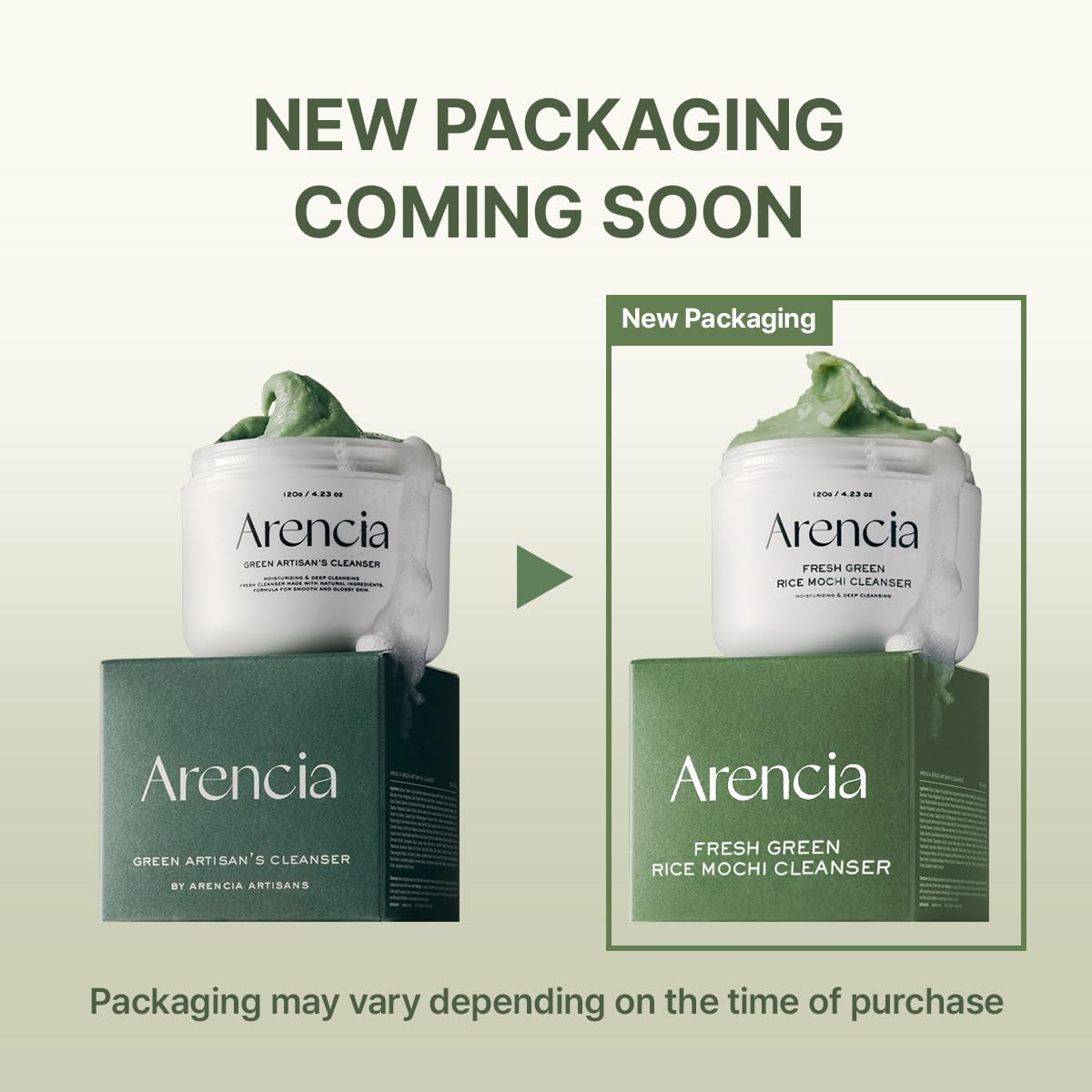 ARENCIA Exfoliante diario con arroz y té verde para piel radiante.