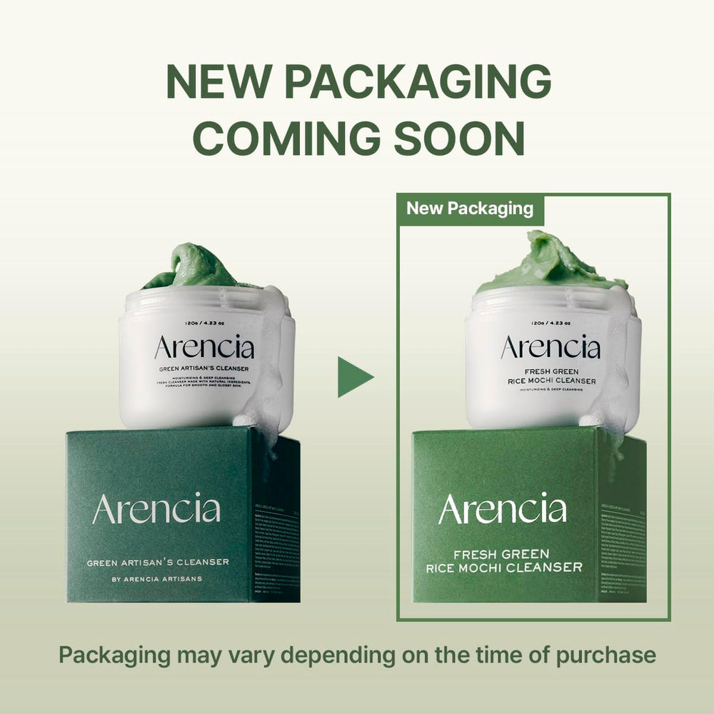 ARENCIA Exfoliante diario con arroz y té verde para piel radiante.