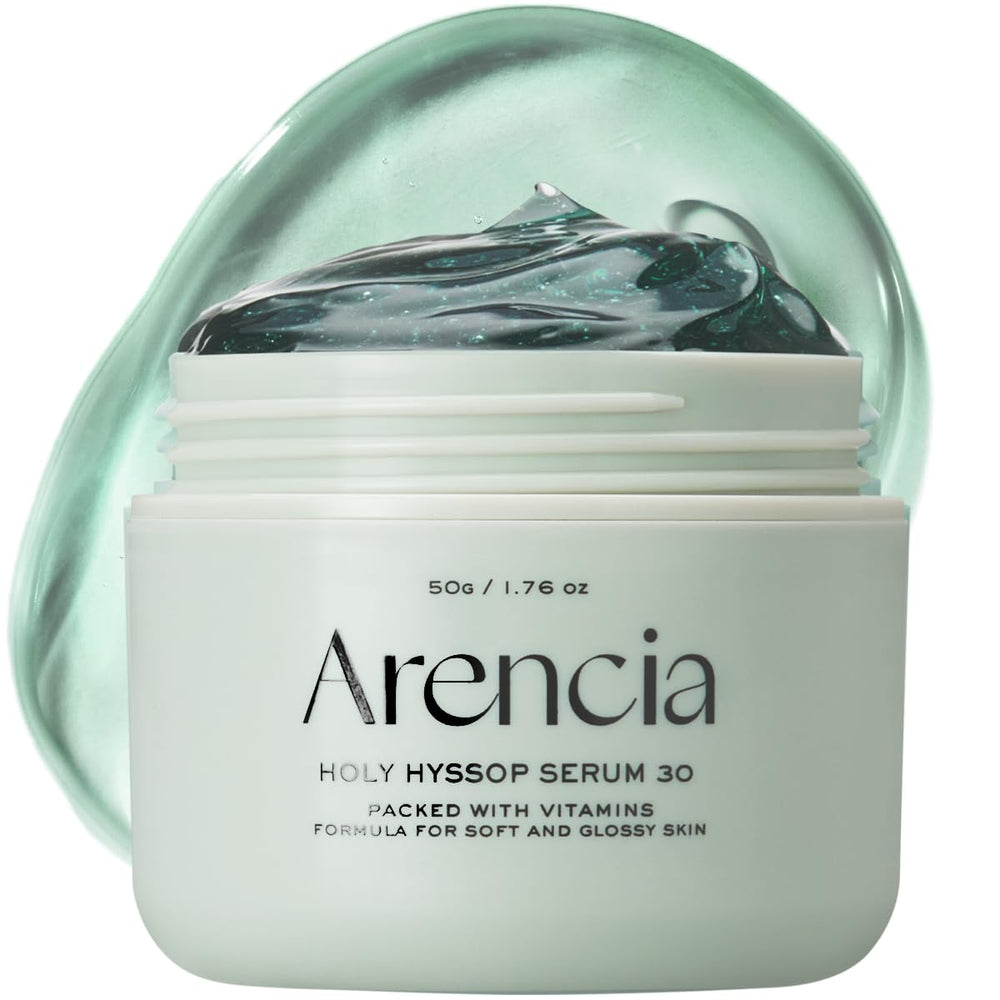 Arencia Glow Hyssop masque-nuit-bouteille : hydratation et éclat au réveil.