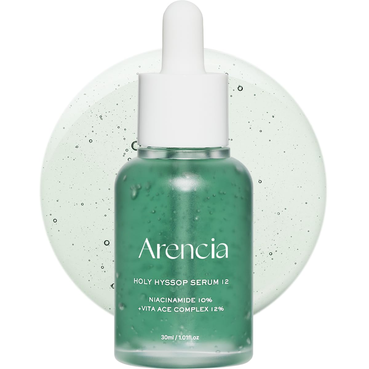 Arencia Hyssop Glow Serum, bote mostrando la presentación, ideal para una hidratación intensa.