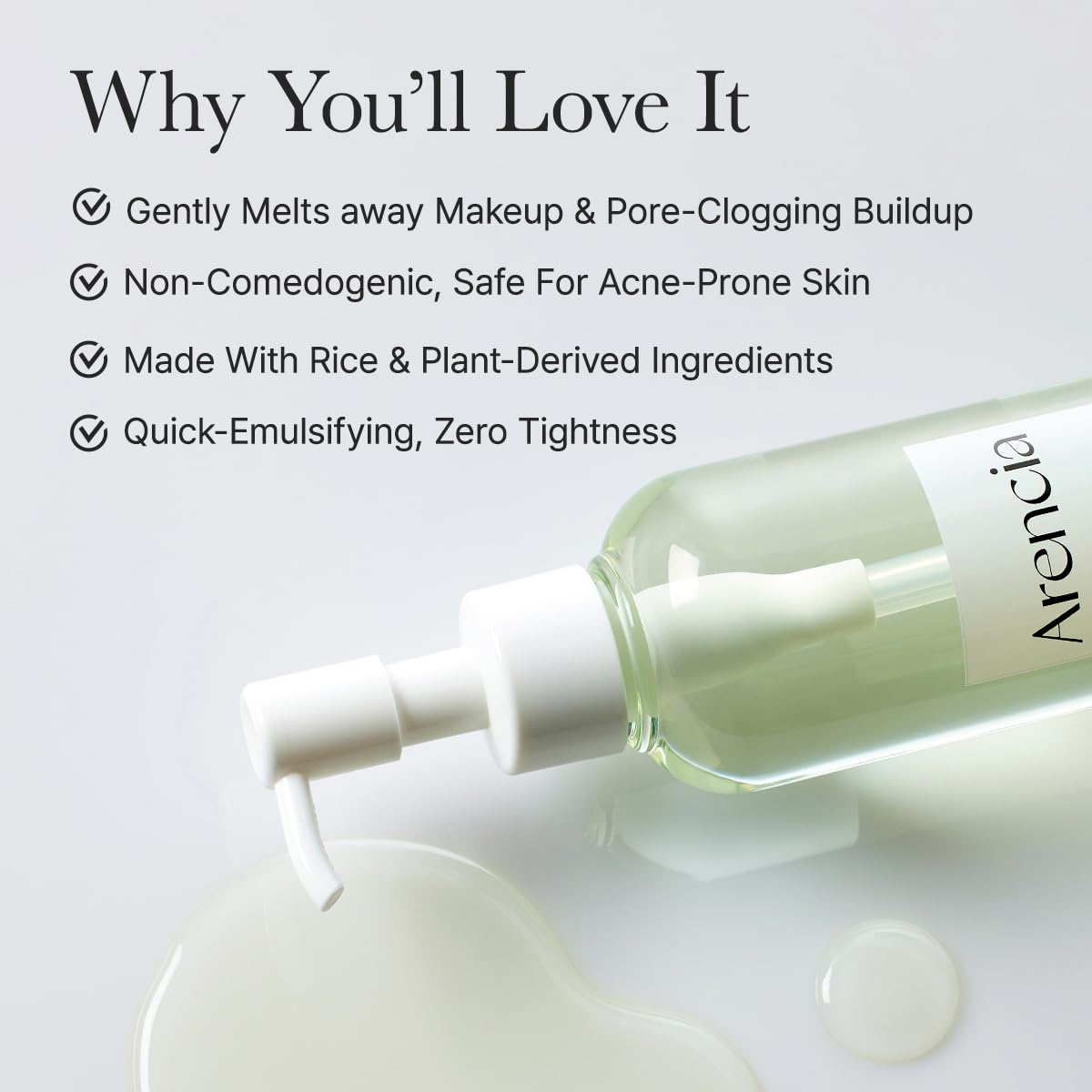 ARENCIA Pore Melt Mochi, aplicación suave en rostro para desmaquillar