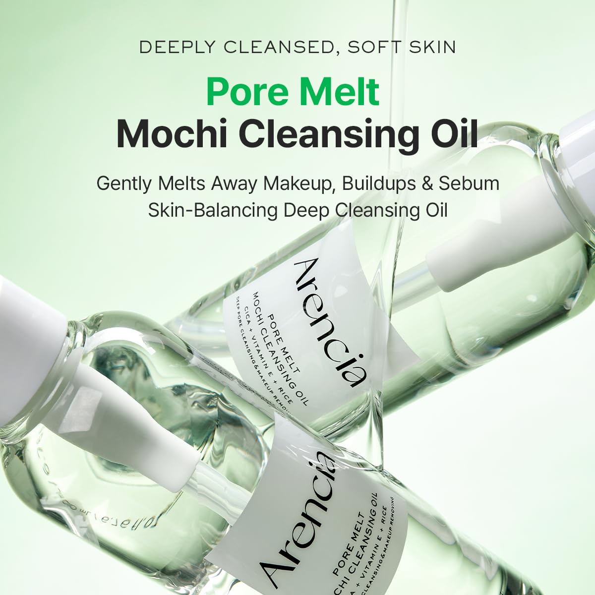 ARENCIA Pore Melt Mochi, textura cremosa lista para aplicar en rostro