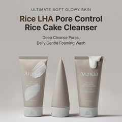 ARENCIA: textura pastel-arroz LHA para exfoliación suave diaria.