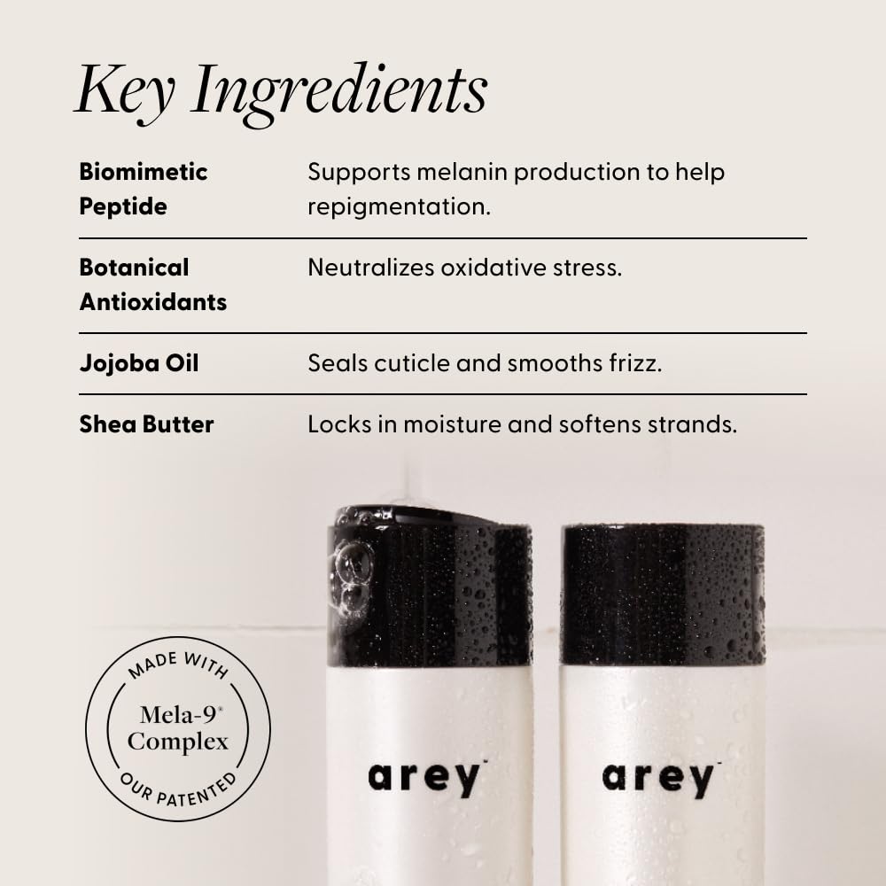 Arey Shower Duo: aperçu du complexe Mela-9 favorisant pigment et santé capillaire