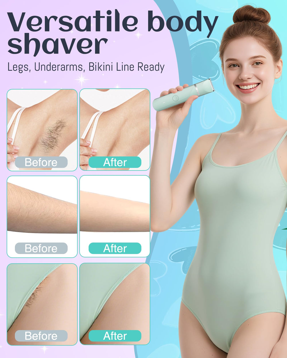 AREYZIN trimmer cuerpo con USB recargable para uso flexible