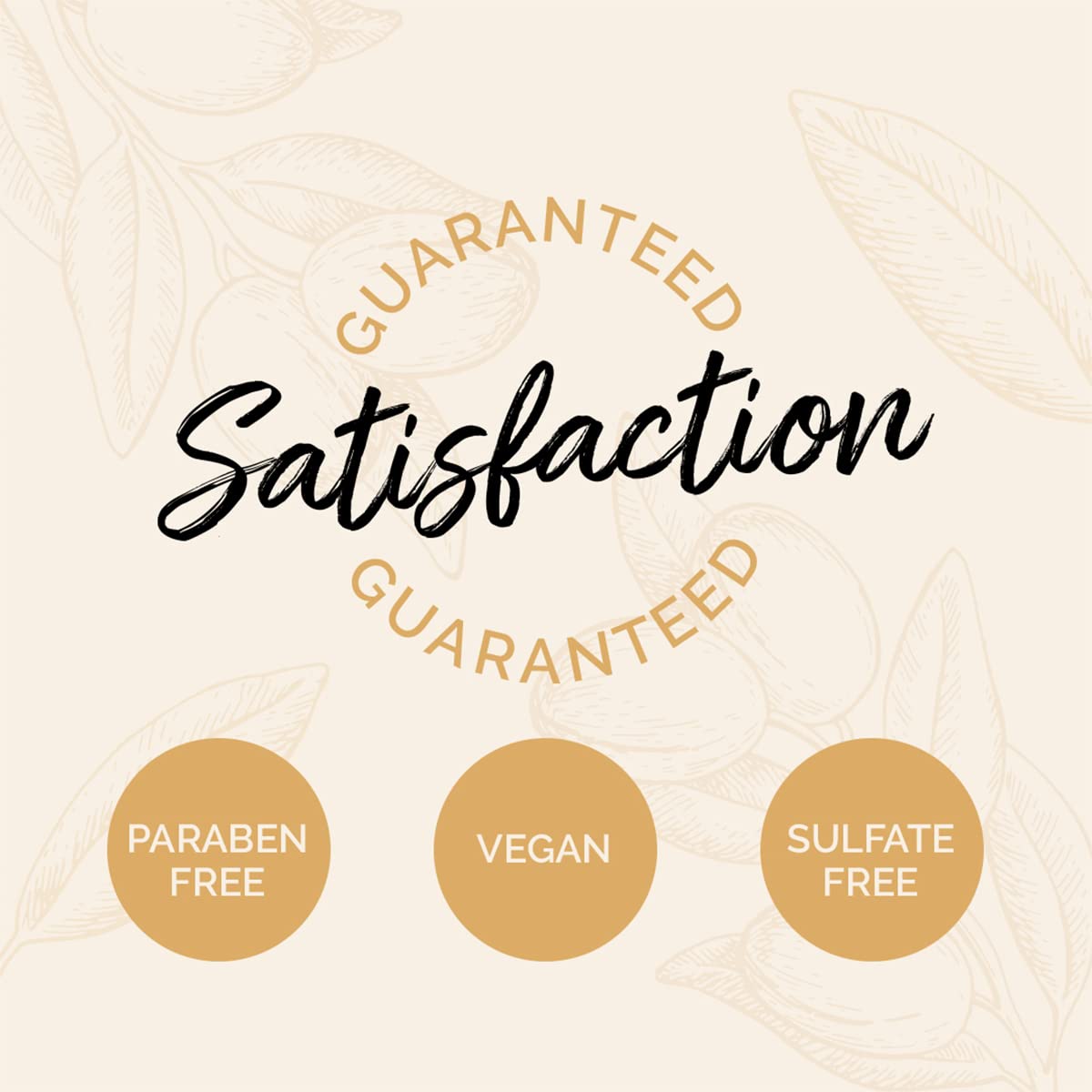 Argan Cosmetics etiqueta que destaca certificaciones USDA y pureza.