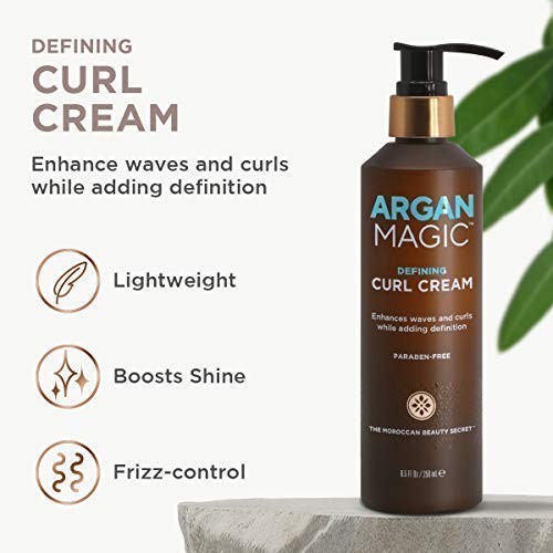 Argan Magic crema definicion rizos textura ligera para peinado rápido.