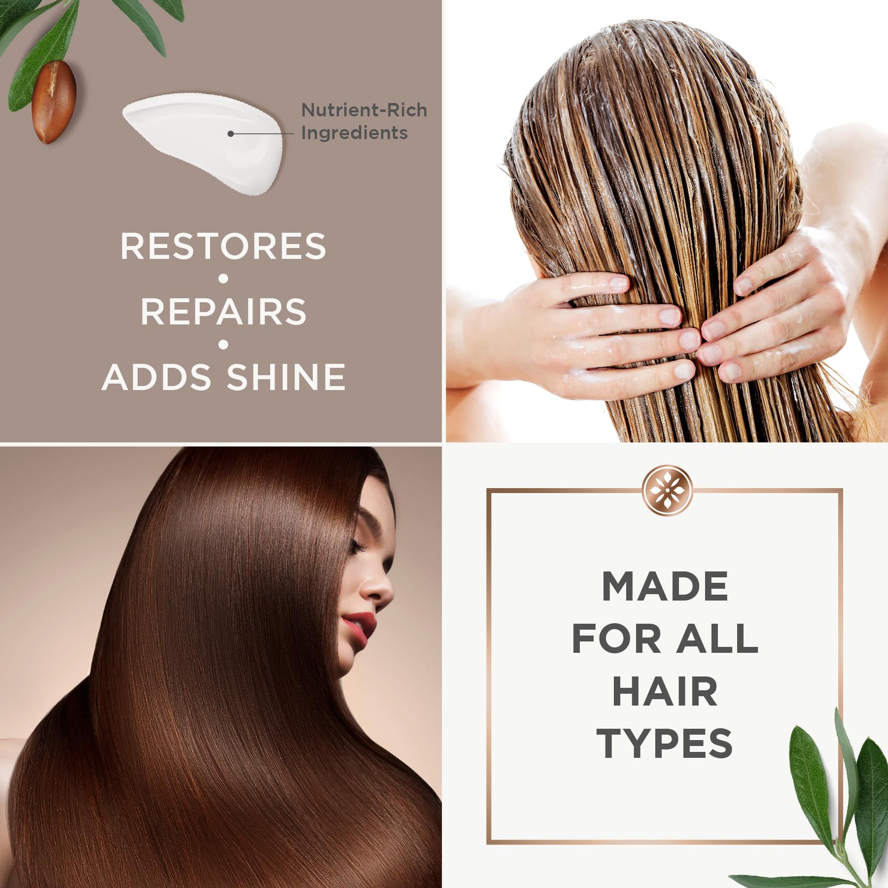 Argan Magic Restorative Hair Mask, aceite de Argán en la fórmula, nutrición profunda.