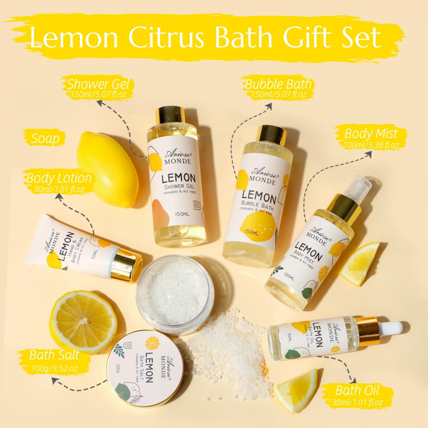 ArioseMonde gel-ducha limón, fragancia fresca para empezar el día con energía.