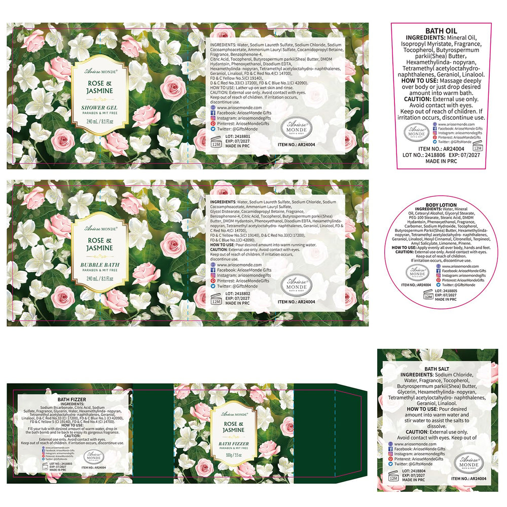 ArioseMonde set-regalo rosa-jazmin apto para spa en casa