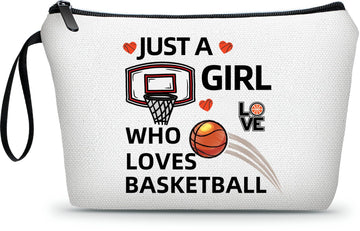Bolso de maquillaje ARIOSEY con tema basquetbol, ideal para llevar en la mochila.