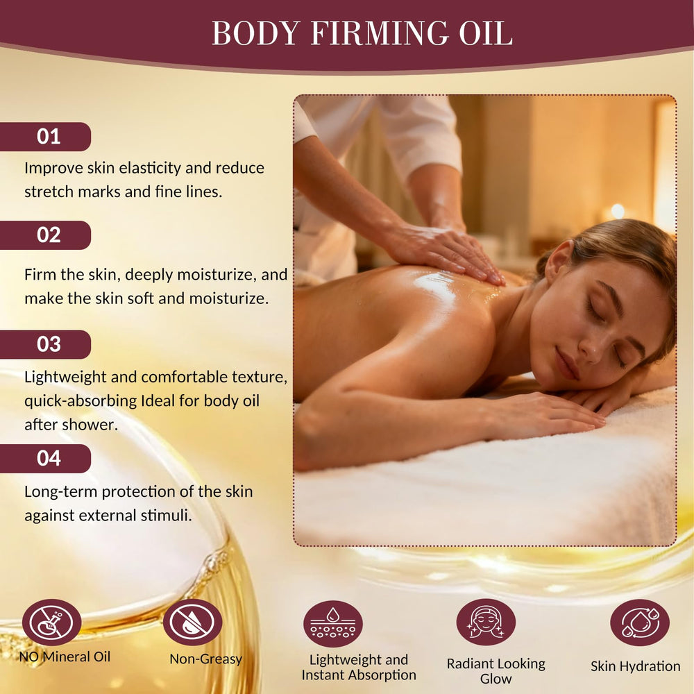 ARIYE firming oil on abdomen and thighs for smoother texture