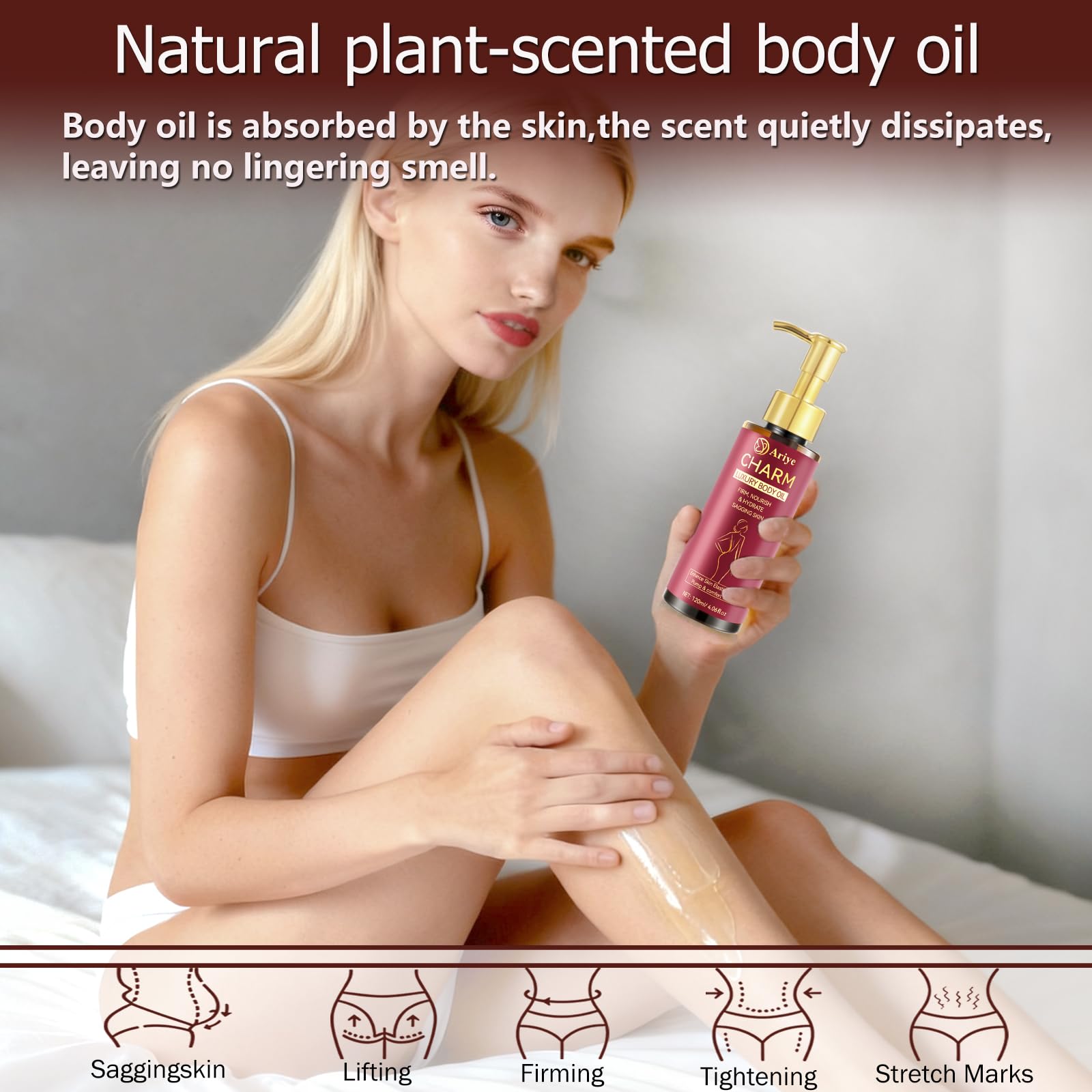 ARIYE oil spread on skin during massage for absorption