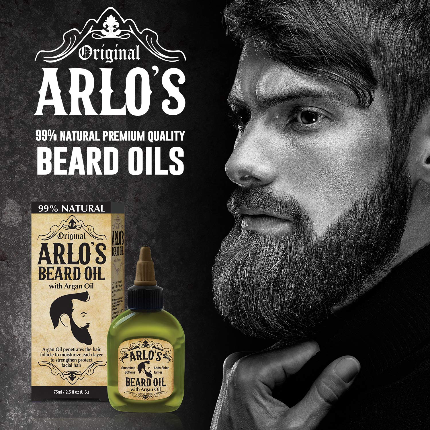 Arlo's Aceite para barba original, hidratación diaria para un aspecto definido.
