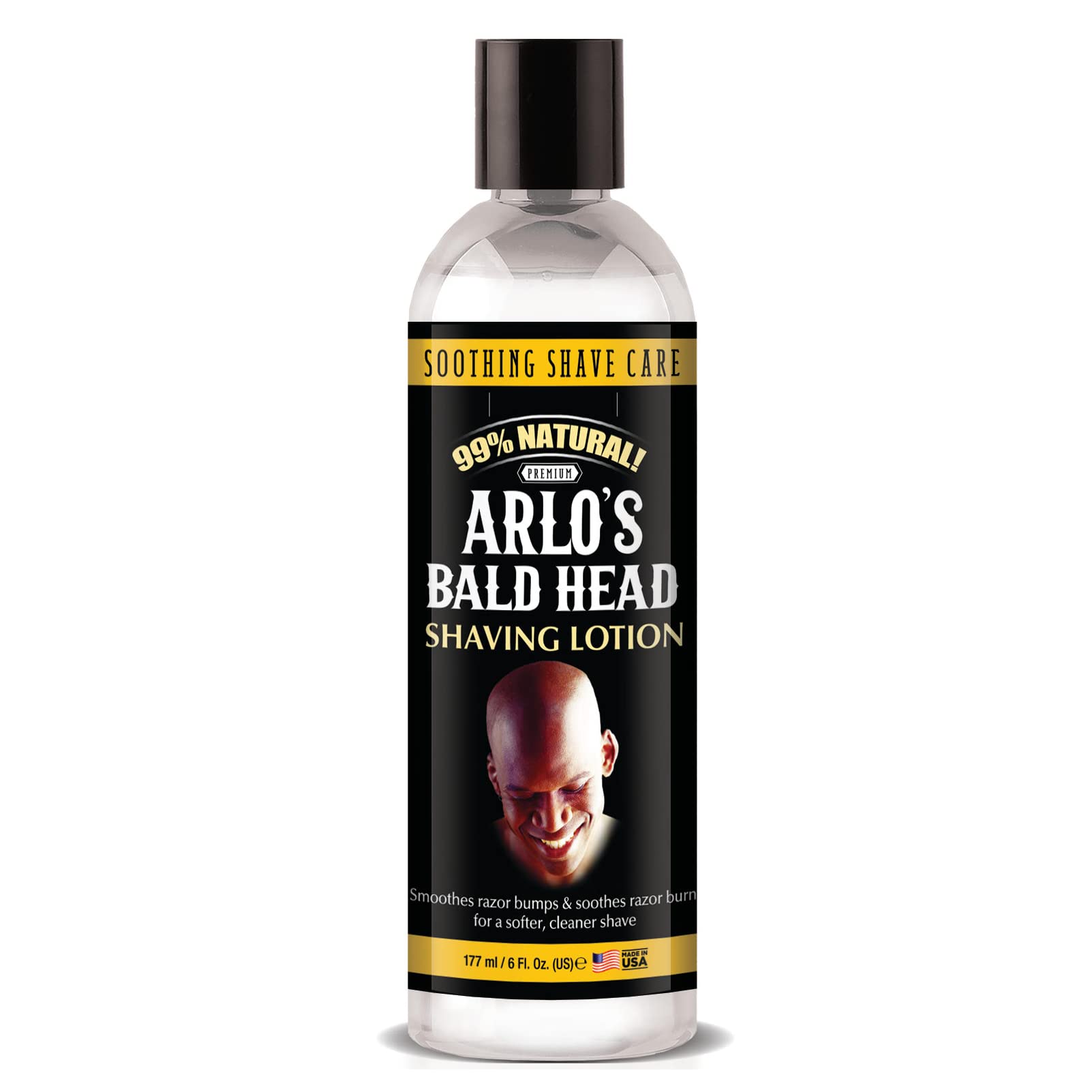 Arlo's loción para afeitar cabeza calva en botella, deslizamiento suave para piel cómoda